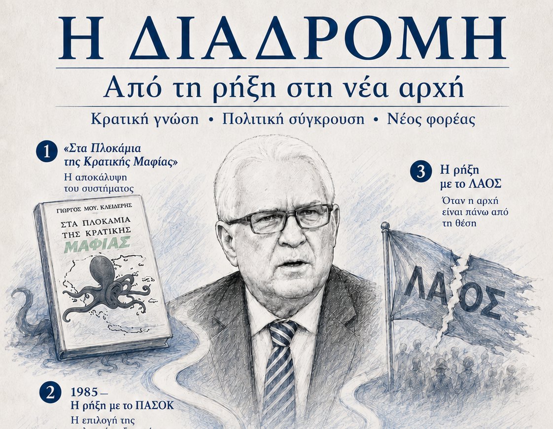 Il percorso di George Kleideris: il libro del 1991, la rottura con il PASOK, la rottura con LAOS