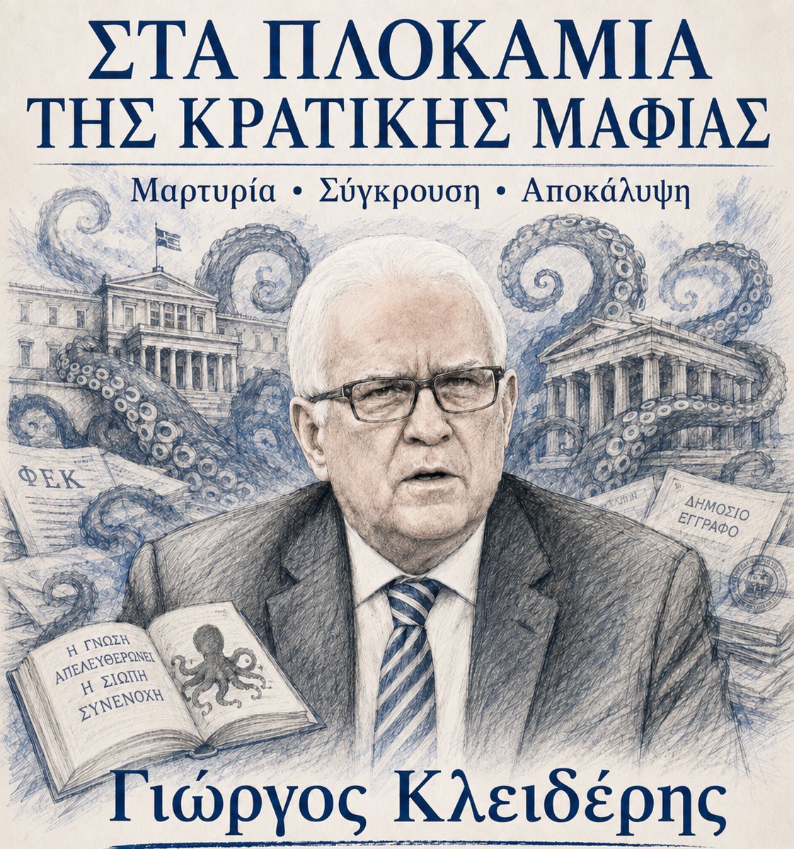 Ο Γιώργος Κλειδέρης ανάμεσα σε ΦΕΚ και δημόσια έγγραφα, με τα πλοκάμια της διαπλοκής πίσω από τη Βουλή